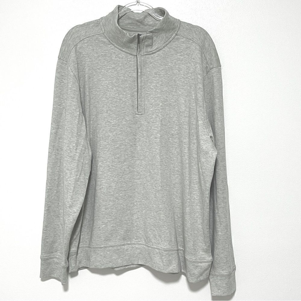 Tommy Bahama Martinique Half Zip XL Light Heather Gray 100% Pima Cotton